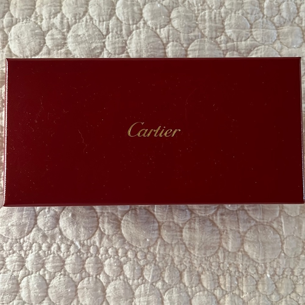 Cartier gift box. Can be used for pen or jewelry. Dimensions: 7”1/4x3”1/2x2”.